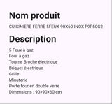 Cuisinière Ferre 5 Feux 90 x 60 Inox