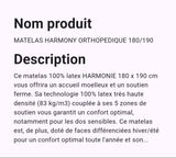 Matelas Harmony orthopédique 180/190