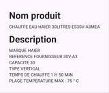 Chauffe Eau Haier 30 Litres ES30VA3MEA