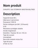 Chauffe Eau Storm Ariston 80 Litres
