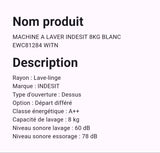 Machine A Laver Indesit 8 Kg Blanc