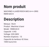 Machine A Laver Roch Inverter 6 Kg A+++