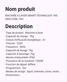 Machine A Laver Smart Technology 7 KG Gris
