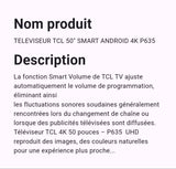 Téléviseur TLC 50" Smart Android