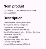 Téléviseur TLC 65" Smart Android
