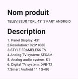 Téléviseur Torl 43" Smart Android