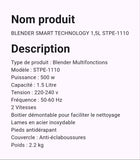Mixeur Smart Technology 1.5 Litre STPE 1110