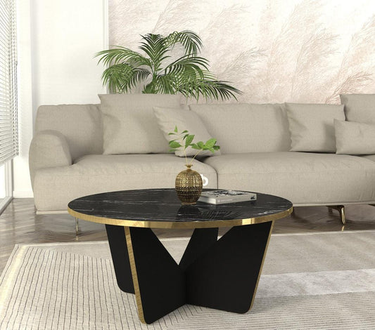 Table Basse Noire avec Doré