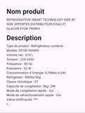 Réfrigérateur Smart Technology  Side By Side 3 Portes 610 L
