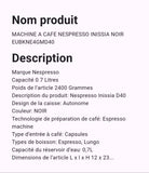 Machine à café - Nespresso Inissia Noir