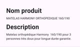 Matelas Harmony orthopédique  160/190