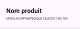 Matelas Celeste orthopédique 160/190