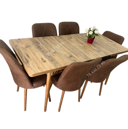 Table A Manger 6 Sieges Marron