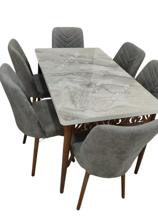 Table A Manger 6 Sieges Gris