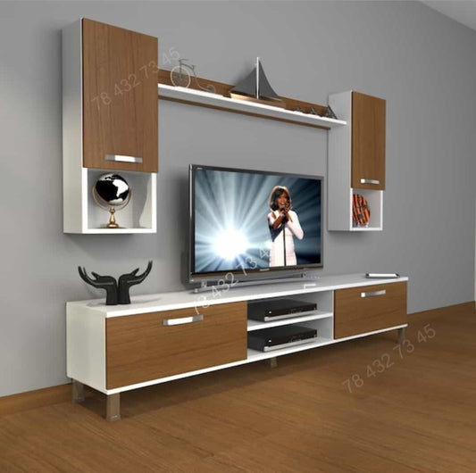 Meuble TV Marron & Blanc - 1m80