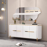 TABLE CONSOLE 180X40CM + MIRROIR 130X70 BLANC G6318 + M6318