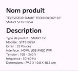 TELEVISEUR SMART TECHNOLOGY 32" SMART STT5132SA
