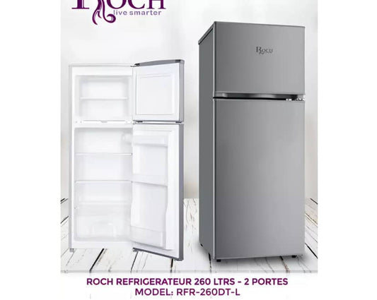 REFRIGERATEUR ROCH 2PORTES 260LITRES GRIS RFR260DTL