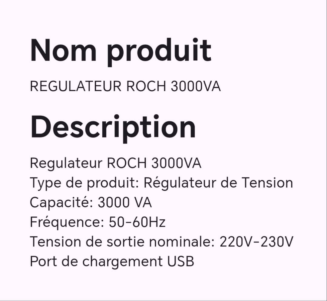 REGULATEUR ROCH 3000VA