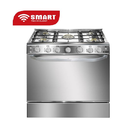 CUISINIERE SMART TECHNOLOGY 5FEUX 80X60 A GAZ ROTISSEUR INOX STC8060C Description