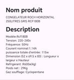 CONGELATEUR ROCH HORIZONTAL 250LITRES GRIS RCF180B