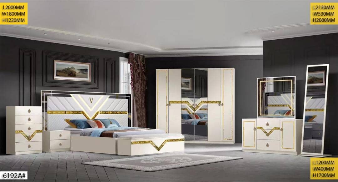 CHAMBRE A COUCHER 6BATTANTS 6PIECES BEIGE  6192A