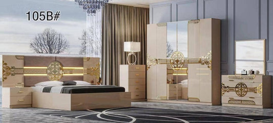 CHAMBRE A COUCHER 6BATTANTS 5PIECES BEIGE 105