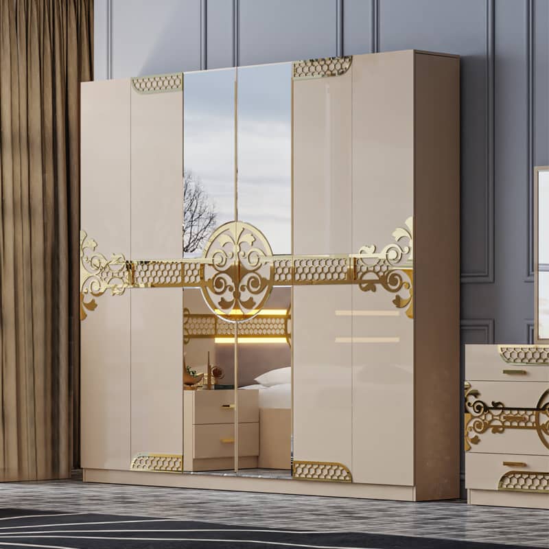 CHAMBRE A COUCHER 6BATTANTS 5PIECES BEIGE 105