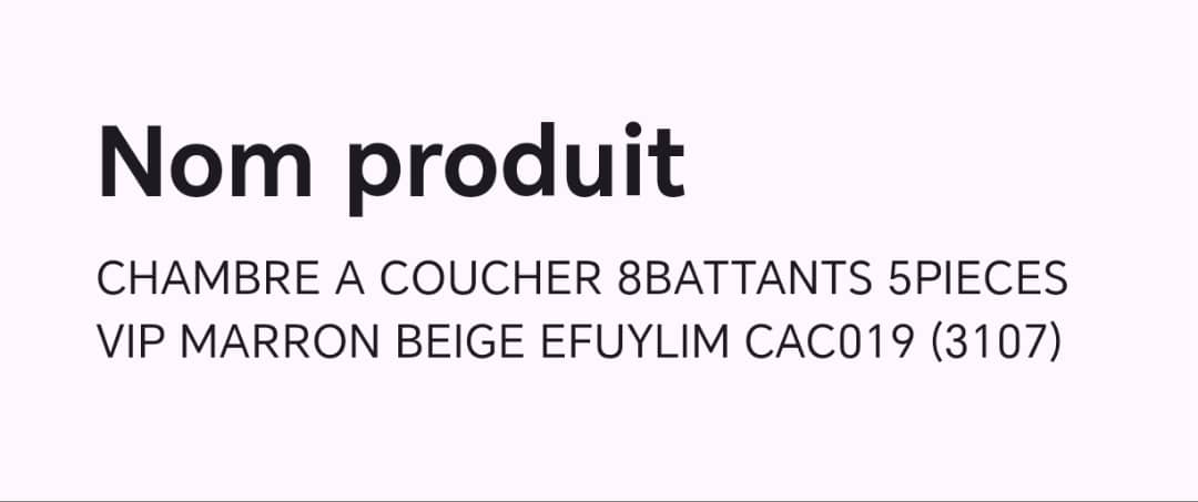 CHAMBRE A COUCHER 8BATTANTS 5PIECES VIP MARRON BEIGE EFUYLIM CAC019 (3107)