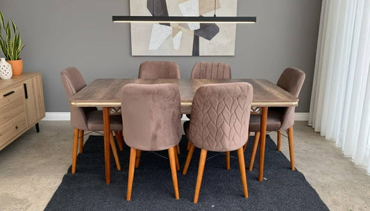 TABLE A MANGER 6 PLACES 80X140 BOIS RECTANGULAIRE MARRON BAROK