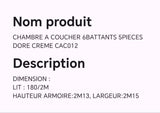 CHAMBRE A COUCHER 6BATTANTS 5PIECES MARRON DORÉ