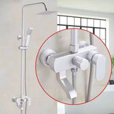 Colonne de douche à effet pluie, douchette multifonction, barre coulissante réglable robinets muraux