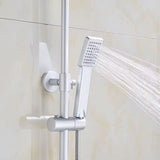 Colonne de douche à effet pluie, douchette multifonction, barre coulissante réglable robinets muraux