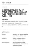 TABLE TELEVISEUR NOIR 160X40 TV204 TABLE BASSE 120X60 204