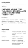 TABLE TELEVISEUR 180X40 KAKI T6316 + TABLE BASSE 120X60 6316
