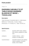 TABLE TELEVISEUR BEIGE 150X40 TV432 + TABLE BASSE 120X60 432