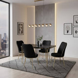 TABLE A MANGER 6 PLACES EXTENSIBLE NOIR DORÉ 130X80