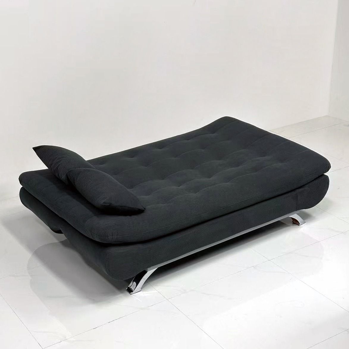 Canapé-lit avec coussins moelleux et ultra confortables - Canapé transformable en Lit Noir