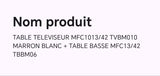 TABLE TELEVISEUR BLANC 1M80 + TABLE BASSE 60X40