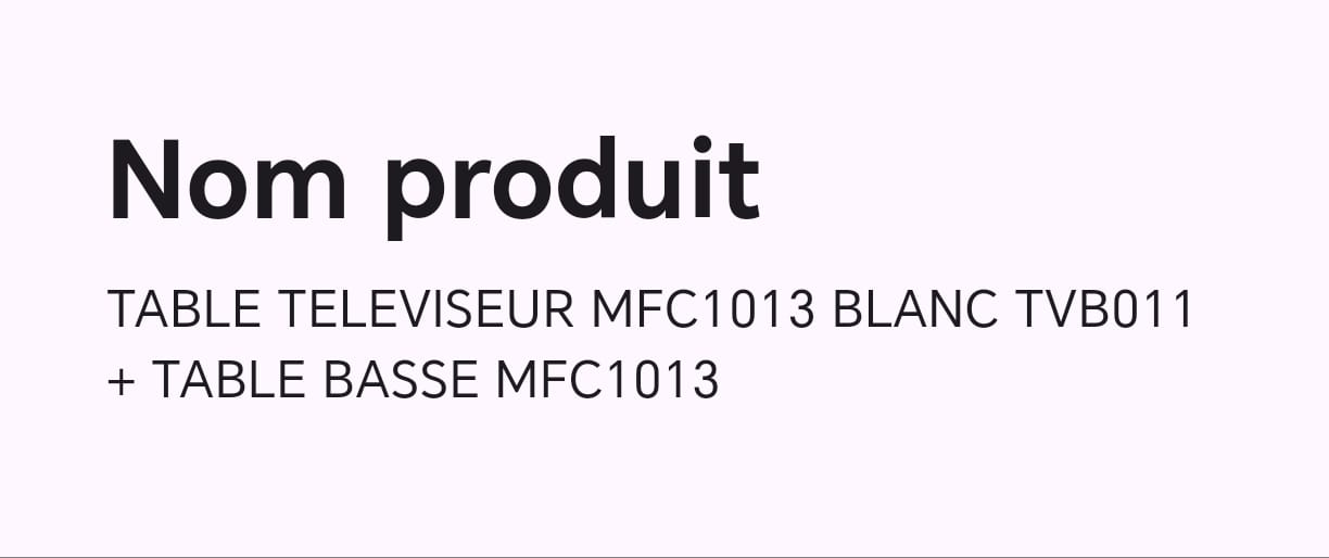 TABLE TELEVISEUR BLANC 1M80 + TABLE BASSE 60X40