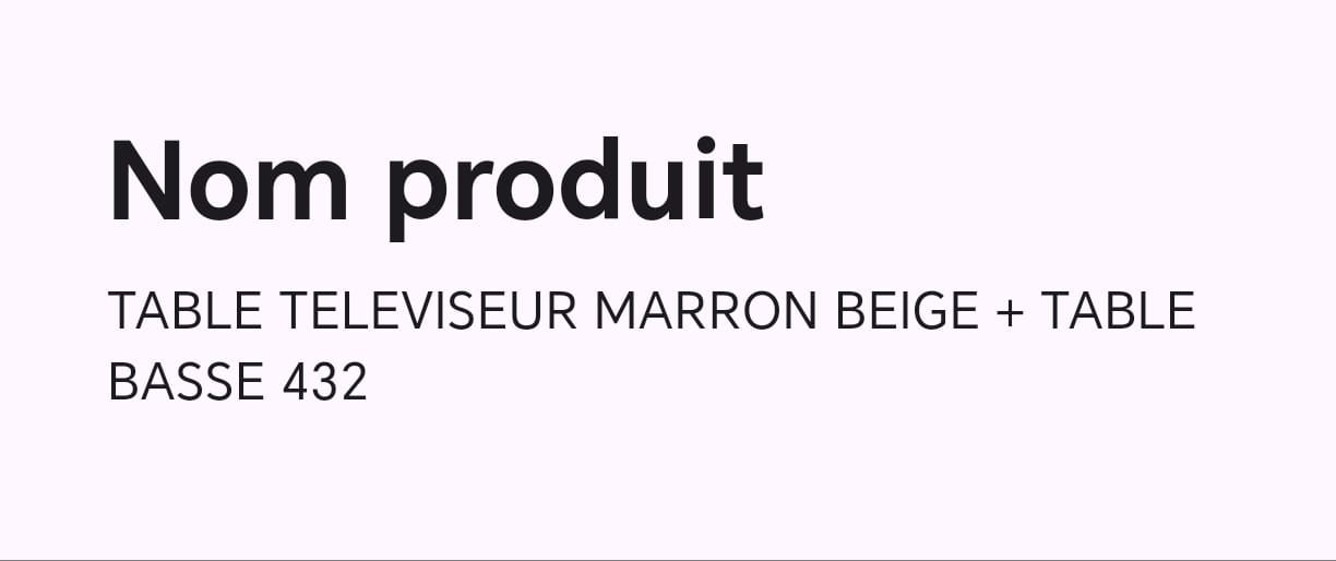 TABLE TELEVISEUR MARRON BEIGE + TABLE BASSE 432