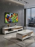 TABLE TELEVISEUR BEIGE 150x34 TV458 + TABLE BASSE 120x60