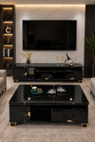 TABLE TELEVISEUR BEIGE 150x34 TV431 + TABLE BASSE 120x60