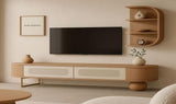 TABLE TELEVISEUR BEIGE 2M + TABLE BASSE