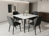 TABLE A MANGER 4 PLACES GRIS NOIR 90X90