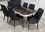 Ensemble de salle à manger moderne et élégant avec 6 chaises Noir