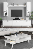 Meuble TV + Table Basse - Blanc - 2M