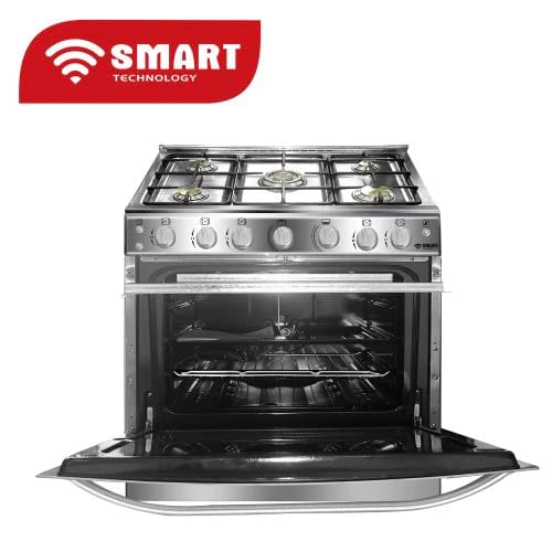 CUISINIERE SMART TECHNOLOGY 5FEUX 80X60 A GAZ ROTISSEUR INOX STC8060C Description