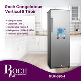Congélateur ROCH vertical 8 tiroirs plaque aluminium  gris RUF395