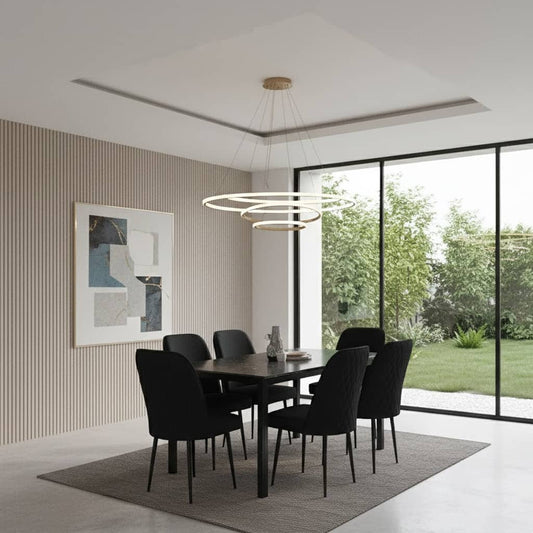 TABLE A MANGER 6PLACES 80X140 METAL NOIR T10